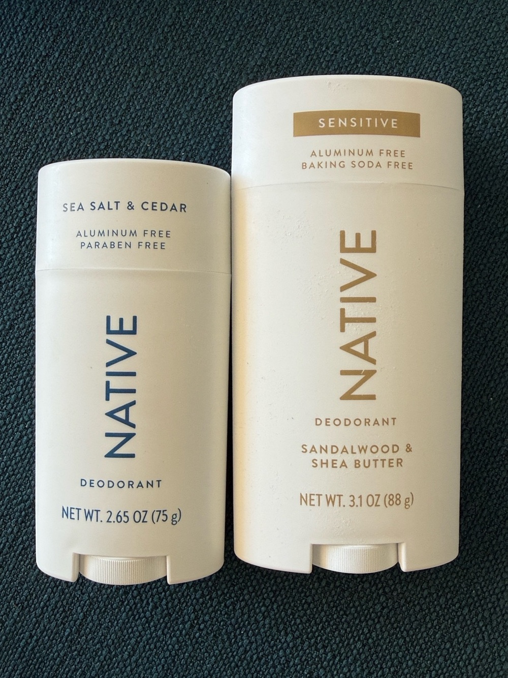 Native Deodorant Stick Bundle (Sea Salt & Cedar / Sandalwood & Shea Butter) Sea